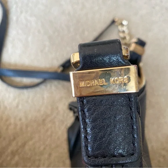 Michael Kors Black Crossbody Bag with Gold Accents - Picture 7 of 8